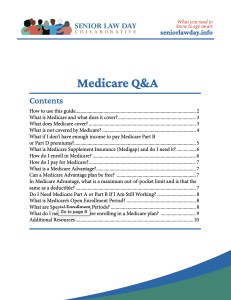 Table of Contents for Medicare Q&A.