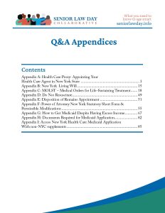 Table of Contents for Q&A Appendices 2023