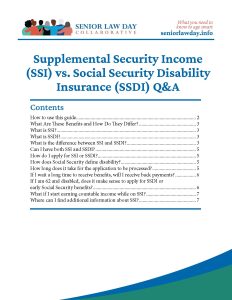 Table of Contents for SSI vs SSDI Q&A.